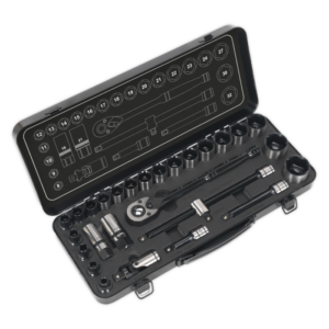 Premier Black Socket Set 1/2"Sq Drive 28pc Vinny Byrne Premier Black Socket Set 1/2"Sq Drive 28pc