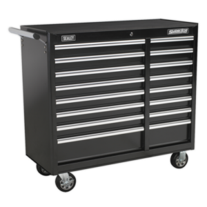 Superline PRO® Heavy-Duty Rollcab 16 Drawer - Black Vinny Byrne Superline PRO® Heavy-Duty Rollcab 16 Drawer - Black