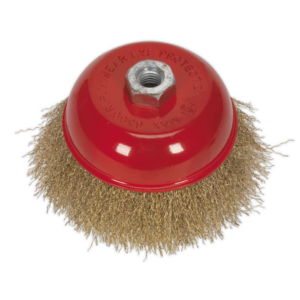 125mm Brassed Steel Crimped Wire Cup Brush M14 x 2mm