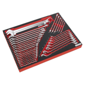 Premier Platinum Spanner Set with Tool Tray 35pc Vinny Byrne Premier Platinum Spanner Set with Tool Tray 35pc