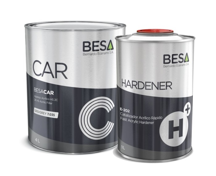 BESA 2K HI-BUILD PRIMER FILLER KIT GREY 4:1 (1.25LT TOTAL)