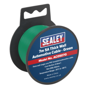 5A Thick Wall Automotive Cable 7m - Green Vinny Byrne 5A Thick Wall Automotive Cable 7m - Green