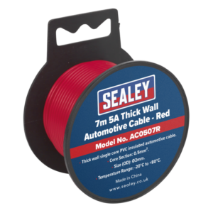 5A Thick Wall Automotive Cable 7m - Red Vinny Byrne 5A Thick Wall Automotive Cable 7m - Red