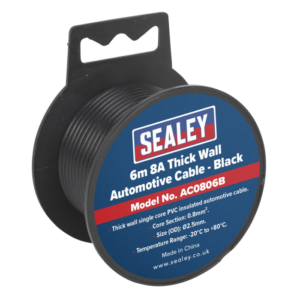 8A Thick Wall Automotive Cable 6m - Black Vinny Byrne 8A Thick Wall Automotive Cable 6m - Black