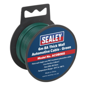8A Thick Wall Automotive Cable 6m - Green Vinny Byrne 8A Thick Wall Automotive Cable 6m - Green