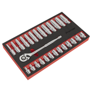 Premier Ratchet Wrench & Socket Set 1/2"Sq Drive 27pc Vinny Byrne Premier Ratchet Wrench & Socket Set 1/2"Sq Drive 27pc