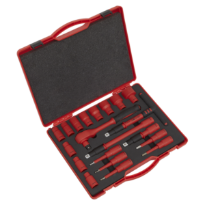 Premier Insulated Socket Set 1/2"Sq Drive 20pc - VDE Approved Vinny Byrne Premier Insulated Socket Set 1/2"Sq Drive 20pc - VDE Approved