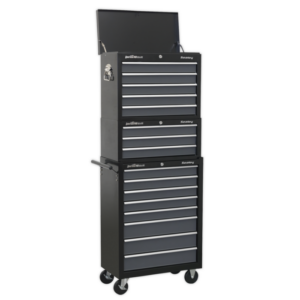 American PRO® Tool Chest Combination 16 Drawer - Black/Grey Vinny Byrne American PRO® Tool Chest Combination 16 Drawer - Black/Grey