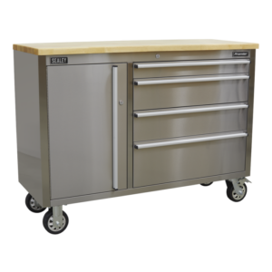 Premier™ Mobile Stainless Steel Tool Cabinet 4 Drawer Vinny Byrne Premier™ Mobile Stainless Steel Tool Cabinet 4 Drawer