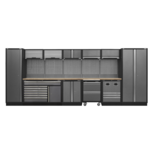 Superline PRO® Storage System with Pressed Wood Worktop 4.92m Vinny Byrne Superline PRO® Storage System with Pressed Wood Worktop 4.92m