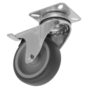 75mm Castor Wheel with Swivel Plate & Total Lock Vinny Byrne 75mm Castor Wheel with Swivel Plate & Total Lock