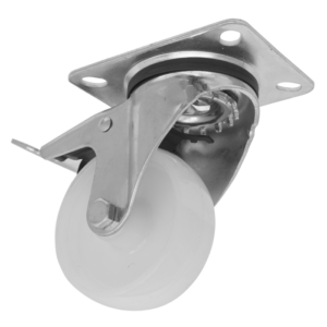 80mm Castor Wheel with Swivel Plate & Total Lock Vinny Byrne 80mm Castor Wheel with Swivel Plate & Total Lock