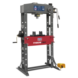 Premier Air/Hydraulic Floor Type Press with Foot Pedal 50 Tonne Vinny Byrne Premier Air/Hydraulic Floor Type Press with Foot Pedal 50 Tonne