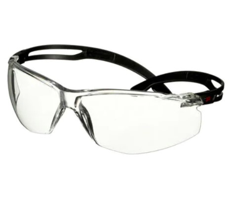 3M™ SecureFit™ 500 Safety Glasses, Black frame, Anti-Scratch / Anti-Fog, Clear lens
