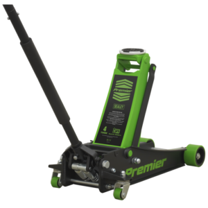 Premier Low Profile Trolley Jack with Rocket Lift 4 Tonne - Green Vinny Byrne Premier Low Profile Trolley Jack with Rocket Lift 4 Tonne - Green