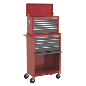 American PRO® Topchest & Rollcab Combination 13 Drawer - Red/Grey Vinny Byrne American PRO® Topchest & Rollcab Combination 13 Drawer - Red/Grey