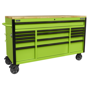 Superline PRO® Black Edition Mobile Trolley with Wooden Worktop 15 Drawer 1549mm Vinny Byrne Superline PRO® Black Edition Mobile Trolley with Wooden Worktop 15 Drawer 1549mm