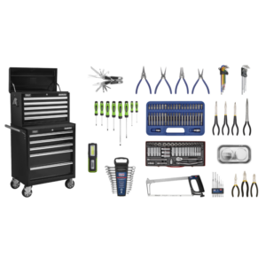 Superline PRO® Topchest & Rollcab Combination 10 Drawer with 148pc Tool Kit - Black Vinny Byrne Superline PRO® Topchest & Rollcab Combination 10 Drawer with 148pc Tool Kit - Black