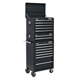 Superline PRO® Topchest, Mid-Box Tool Chest & Rollcab Combination 14 Drawer - Black Vinny Byrne Superline PRO® Topchest, Mid-Box Tool Chest & Rollcab Combination 14 Drawer - Black