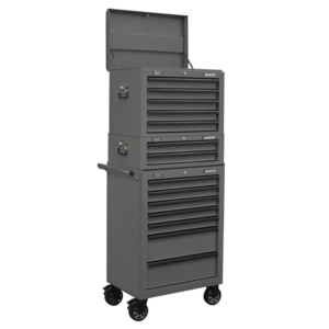 Superline PRO® Topchest, Mid-Box Tool Chest & Rollcab Combination 14 Drawer - Grey Vinny Byrne Superline PRO® Topchest, Mid-Box Tool Chest & Rollcab Combination 14 Drawer - Grey