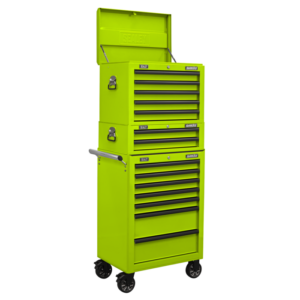 Superline PRO® Topchest, Mid-Box Tool Chest & Rollcab Combination 14 Drawer - Green Vinny Byrne Superline PRO® Topchest, Mid-Box Tool Chest & Rollcab Combination 14 Drawer - Green