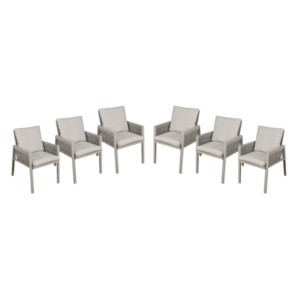 Dellonda Fusion Garden/Patio Dining Chairs with Armrests 6pc - Light Grey Vinny Byrne Dellonda Fusion Garden/Patio Dining Chairs with Armrests 6pc - Light Grey