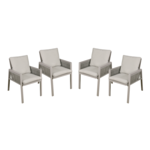 Dellonda Fusion Garden/Patio Dining Chairs with Armrests 4pc - Light Grey Vinny Byrne Dellonda Fusion Garden/Patio Dining Chairs with Armrests 4pc - Light Grey