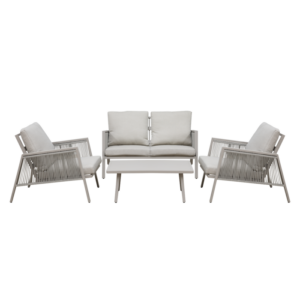 Dellonda Fusion Aluminium Outdoor Sofa, Arm Chairs & Coffee Table Set 4pc Vinny Byrne Dellonda Fusion Aluminium Outdoor Sofa, Arm Chairs & Coffee Table Set 4pc