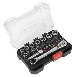 Premier Socket & Colour-Coded Bit Set 1/4"Sq Drive 31pc Vinny Byrne Premier Socket & Colour-Coded Bit Set 1/4"Sq Drive 31pc