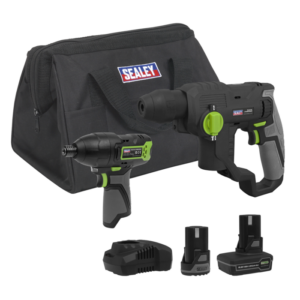 2 x SV10.8 Series Cordless Power Tool Kit 10.8V - 2 Batteries & Euro Plug