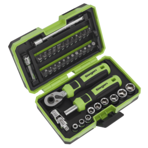 Siegen Socket & Bit Set 1/4"Sq Drive 38pc Vinny Byrne Siegen Socket & Bit Set 1/4"Sq Drive 38pc