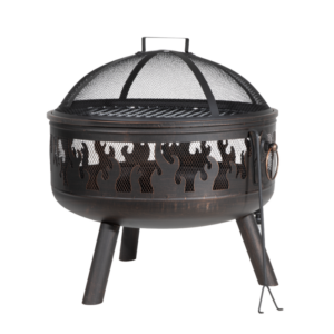 Dellonda Deluxe Fire Pit Fireplace Outdoor Patio Heater, Cooking Grill & Poker 61cm Vinny Byrne Dellonda Deluxe Fire Pit Fireplace Outdoor Patio Heater, Cooking Grill & Poker 61cm