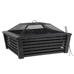 Dellonda 89cm Square Outdoor Fire Pit, Black Vinny Byrne Dellonda 89cm Square Outdoor Fire Pit, Black