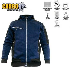 Cargo Action Zip Up Hoodie, Navy / Black