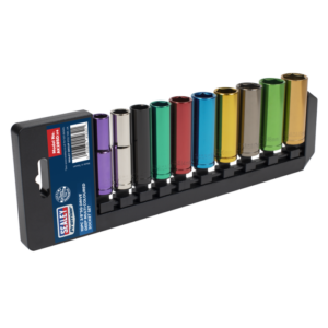 Premier Deep Multi-Coloured Socket Set 3/8"Sq Drive 10pc Vinny Byrne Premier Deep Multi-Coloured Socket Set 3/8"Sq Drive 10pc