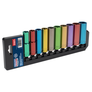 Premier Deep Multi-Coloured Socket Set 1/2"Sq Drive 10pc Vinny Byrne Premier Deep Multi-Coloured Socket Set 1/2"Sq Drive 10pc