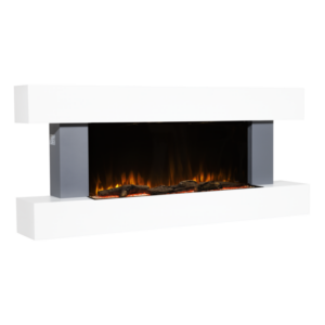 Baridi Wall Mounting Electric Fireplace with LED Flame Effect 52" - Grey Vinny Byrne Baridi Wall Mounting Electric Fireplace with LED Flame Effect 52" - Grey