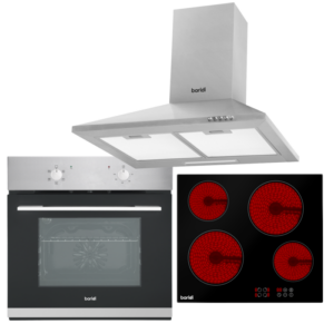 Baridi Integrated Ceramic Hob with 4 Cooking Zones, Integrated Fan-Assisted Electric Oven & Cooker Hood with Carbon Filters Vinny Byrne Baridi Integrated Ceramic Hob with 4 Cooking Zones, Integrated Fan-Assisted Electric Oven & Cooker Hood with Carbon Filters