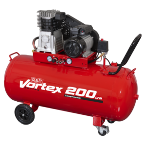 200L Belt Drive Air Compressor with Cast Cylinders & Wheels 3.5hp Vinny Byrne 200L Belt Drive Air Compressor with Cast Cylinders & Wheels 3.5hp