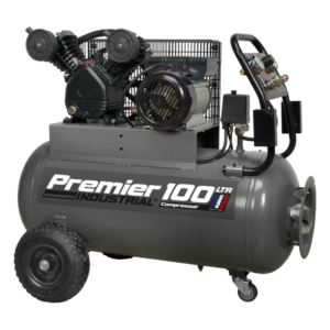 Premier 100L Belt Drive Air Compressor with Front Control Panel 3hp Vinny Byrne Premier 100L Belt Drive Air Compressor with Front Control Panel 3hp