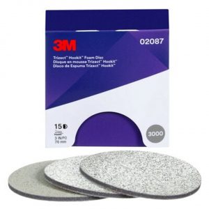 3M Trizact Fine Finishing Foam Discs P3000 / 75mm Pk.15 - 02087 Vinny Byrne 3M Trizact Fine Finishing Foam Discs P3000 / 75mm Pk.15 - 02087