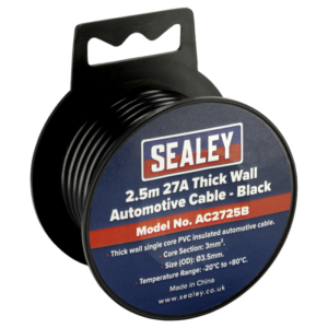 27A Thick Wall Automotive Cable 2.5m - Black Vinny Byrne 27A Thick Wall Automotive Cable 2.5m - Black