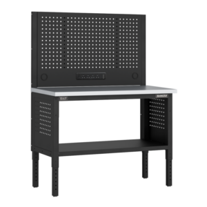Superline PRO&reg; Modular Workbench with Pegboard Back Panel Stainless Steel Worktop 1265mm