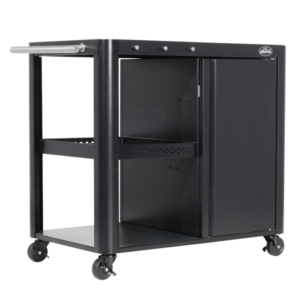 Dellonda BBQ/Plancha Workstation Trolley with Cupboard, Extension Table & Utensil Hooks, Black Vinny Byrne Dellonda BBQ/Plancha Workstation Trolley with Cupboard, Extension Table & Utensil Hooks, Black