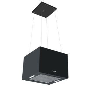 Baridi Square Island Cooker Hood 40cm - Black Vinny Byrne Baridi Square Island Cooker Hood 40cm - Black