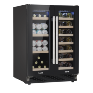 Baridi 40 Bottle/120 Can Under-Counter/Freestanding Dual Zone Wine Fridge & Cooler 60cm