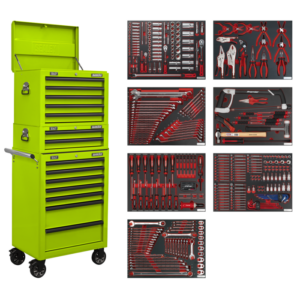 Superline PRO&reg; Tool Chest Combination 14 Drawer with 446pc Tool Kit - Green