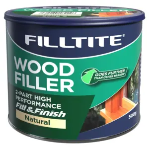 Filltite Fill & Finish 2-Part Wood Filler, Natural - 500g