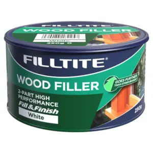 Filltite Fill & Finish 2-Part Wood Filler, White - 250g Vinny Byrne Filltite Fill & Finish 2-Part Wood Filler, White - 250g