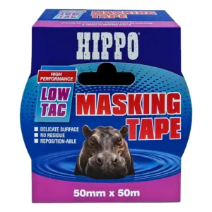 Hippo Low Tack Masking Tape - 50mm x 50m